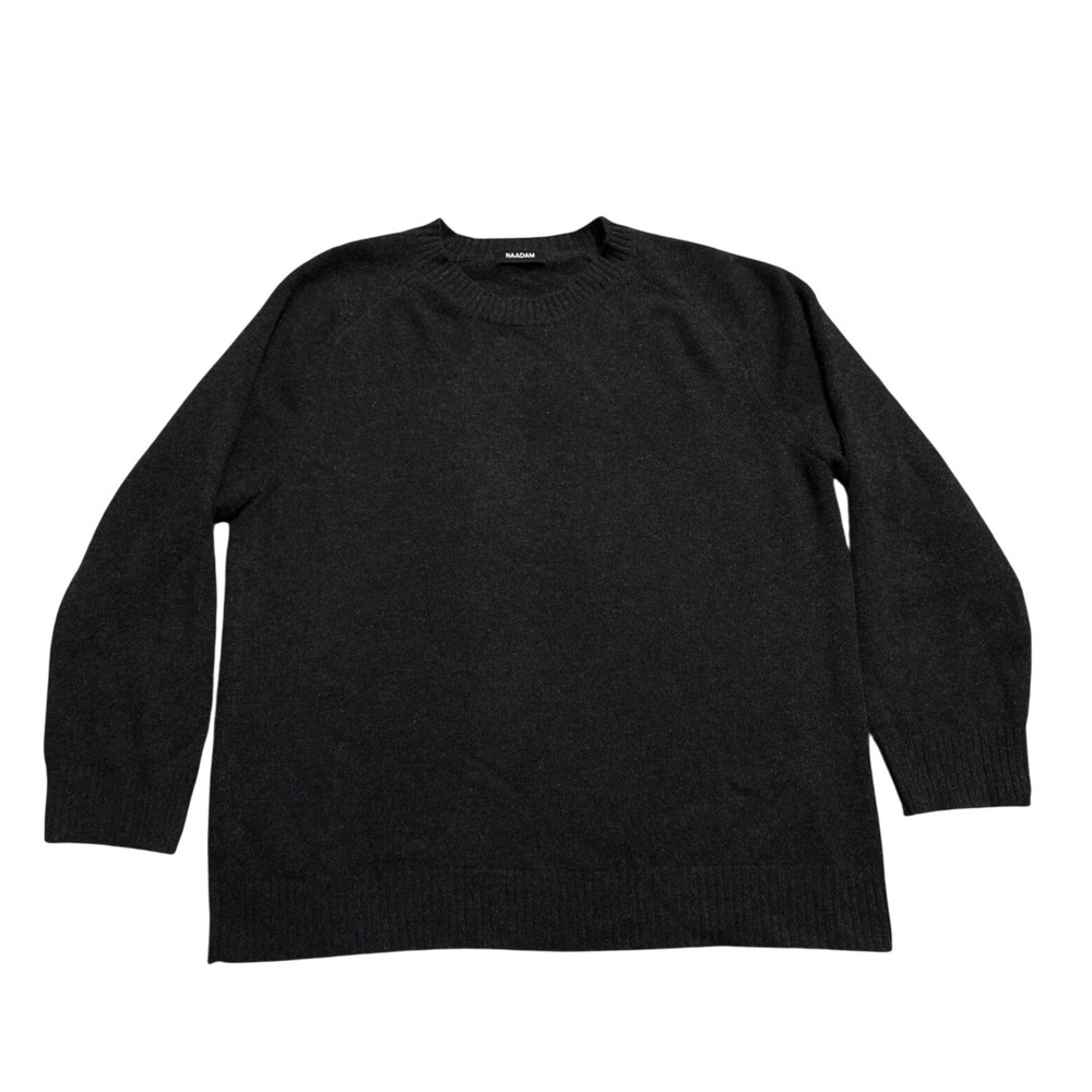 Naadam 100% Cashmere Crewneck Sweater Mens XL Charcoal Gray Raglan Knit Poshmark